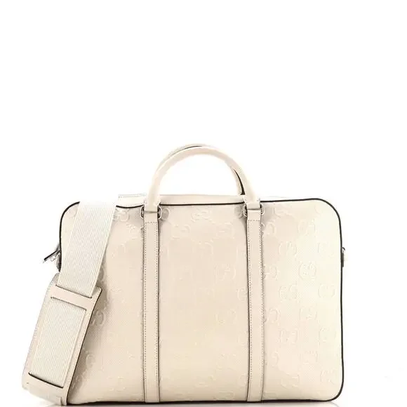 Gucci Briefcase Gg Embossed Perforated #228713G10B - Picture 1 of 6